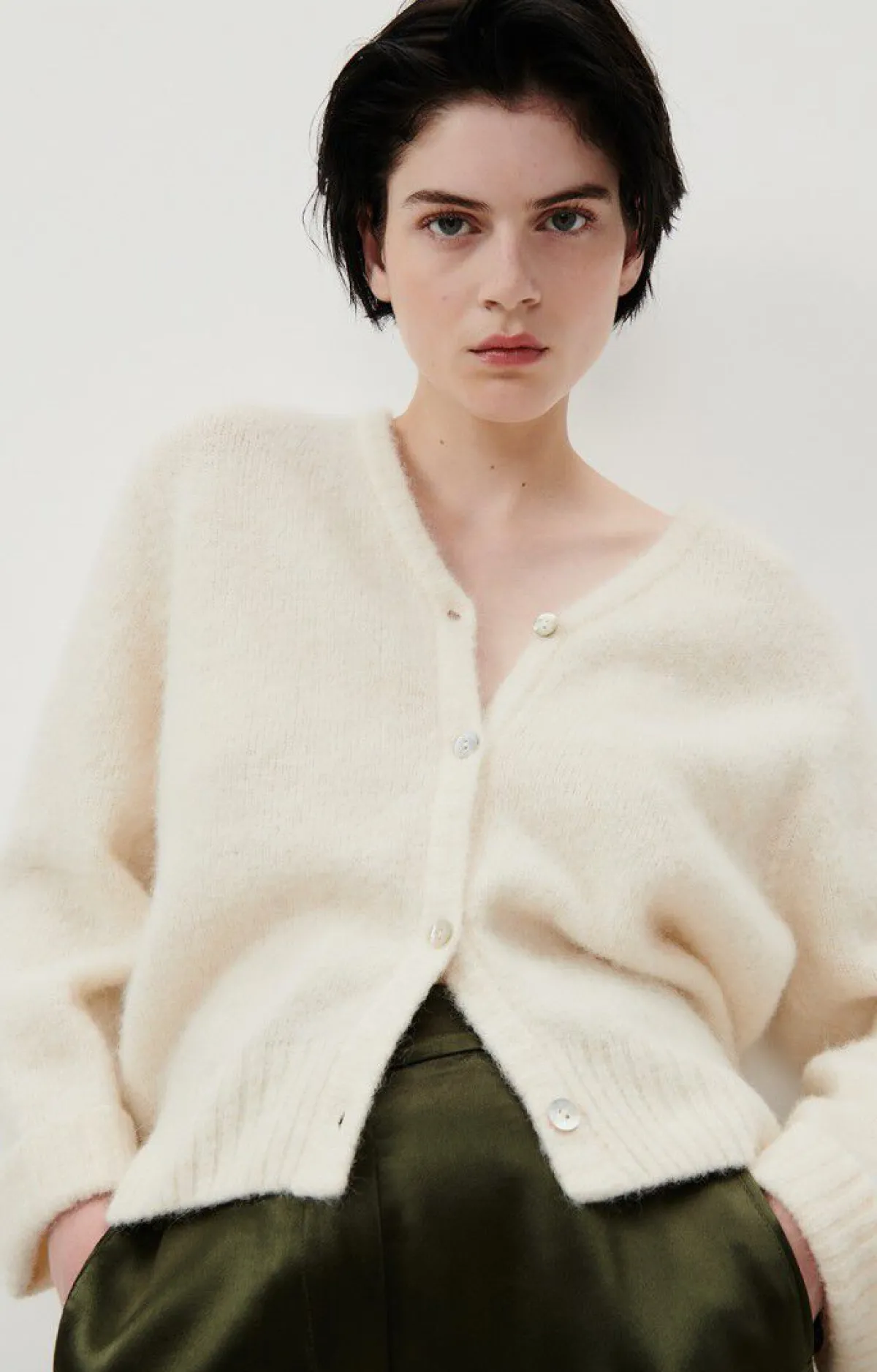 American Vintage Women'S Cardigan East Pearl Melange Outlet