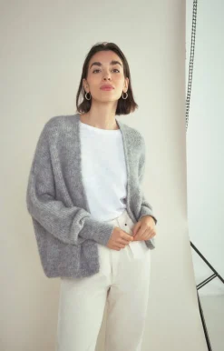 American Vintage Women'S Cardigan East Heather Grey Best