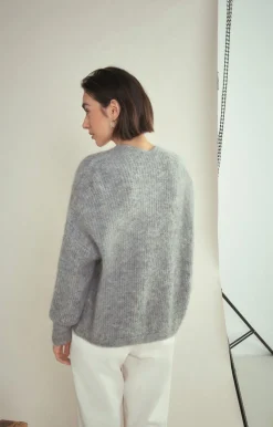 American Vintage Women'S Cardigan East Heather Grey Best