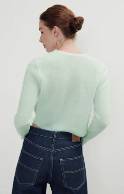 American Vintage Women'S Cardigan Razpark Green Water Melange Cheap