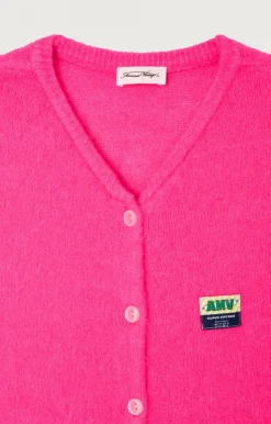 American Vintage Women'S Cardigan Vitow Neon Pink Melange Best