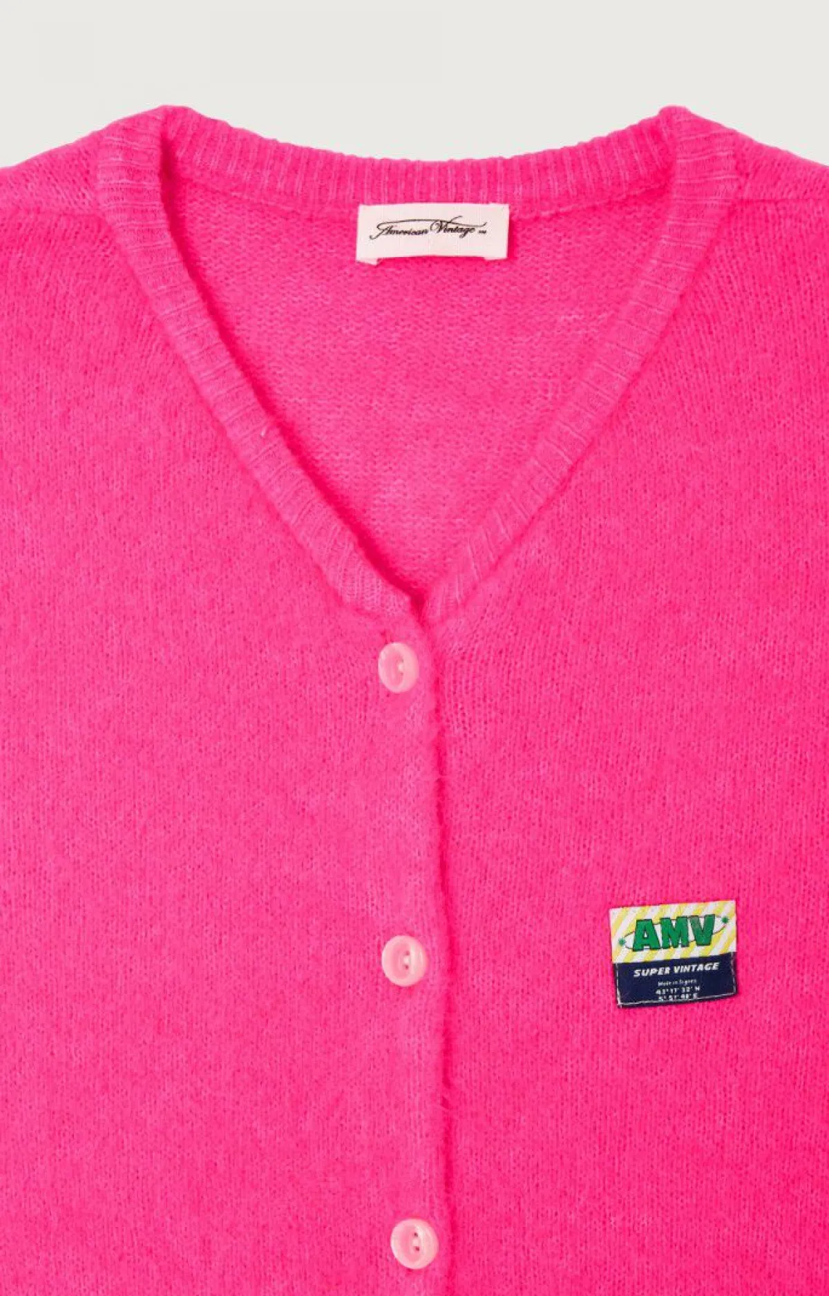 American Vintage Women'S Cardigan Vitow Neon Pink Melange Best