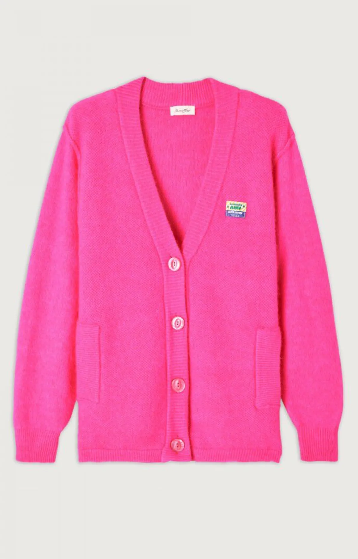 American Vintage Women'S Cardigan Vitow Neon Pink Melange Hot