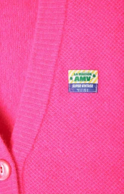 American Vintage Women'S Cardigan Vitow Neon Pink Melange Hot