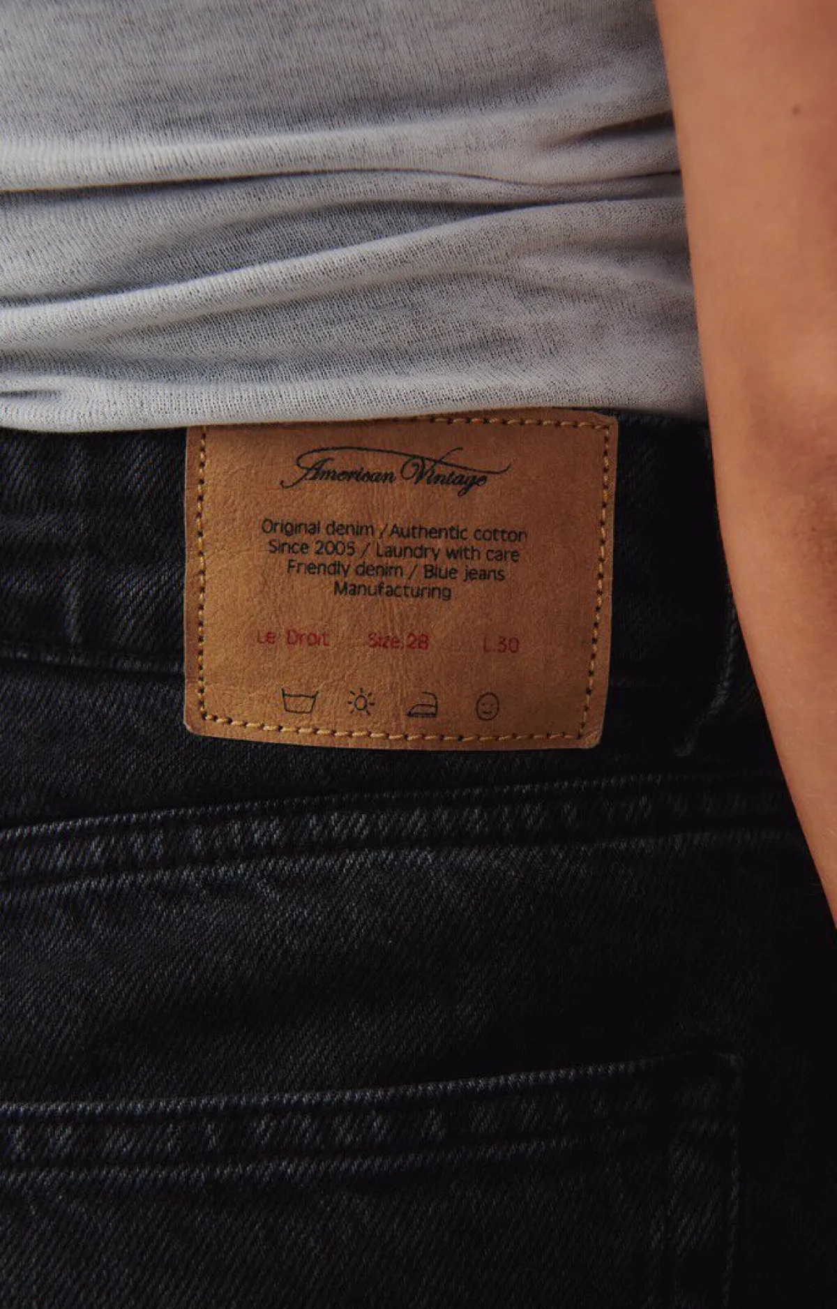 American Vintage Women'S Droit Long Jeans Yopday Black Salt And Pepper Hot