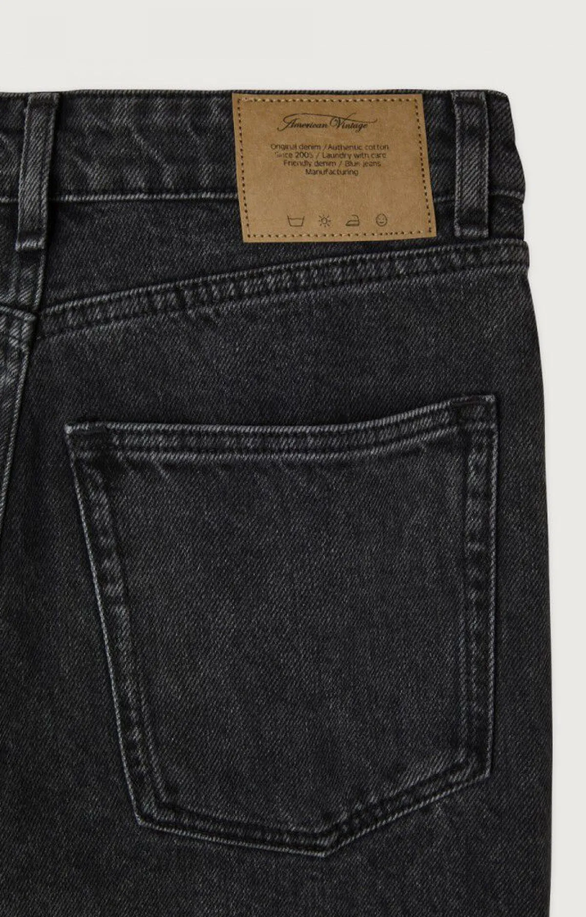 American Vintage Women'S Droit Long Jeans Yopday Black Salt And Pepper Hot