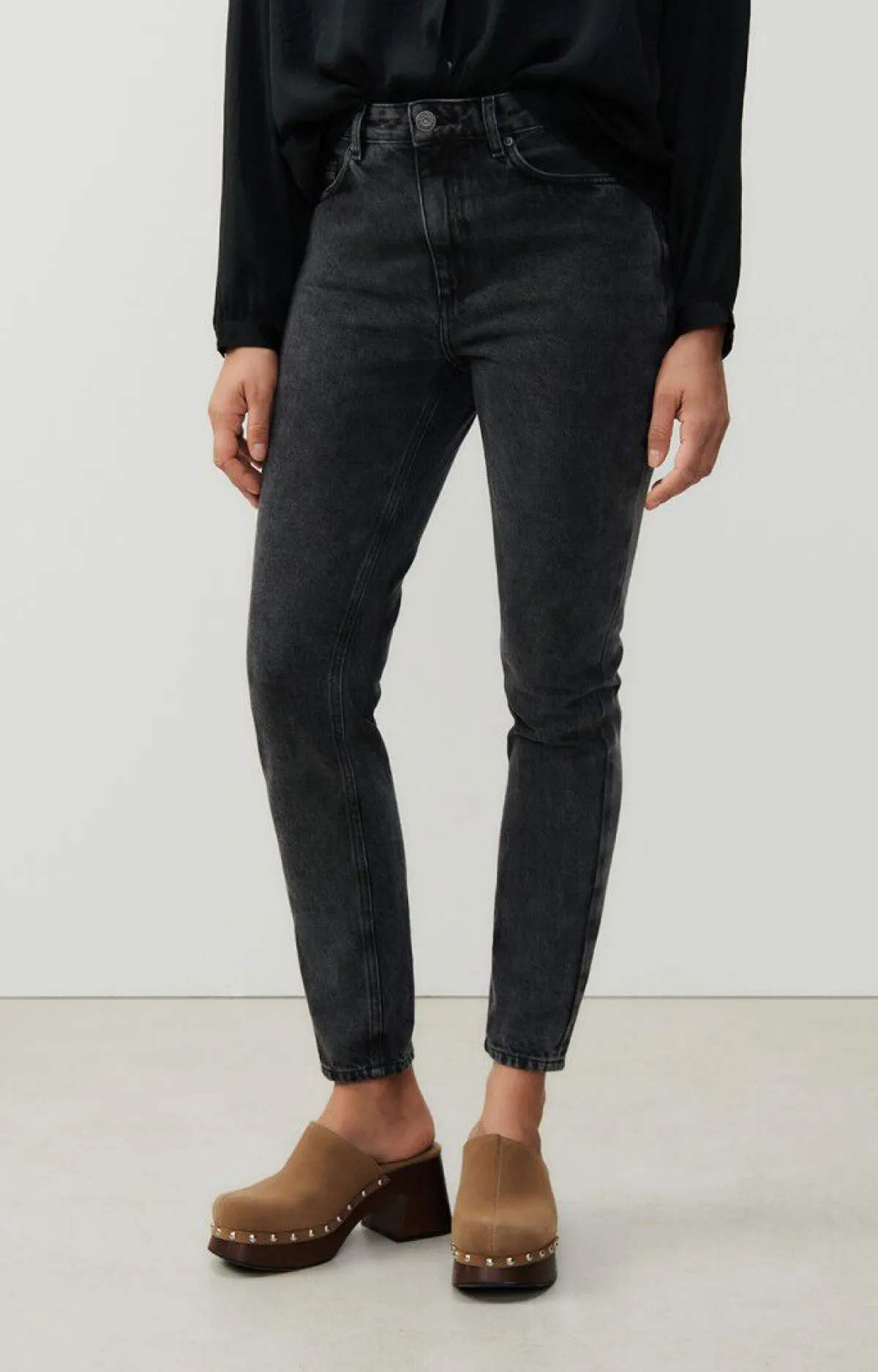American Vintage Women'S Fitted Jeans Yopday Black Store