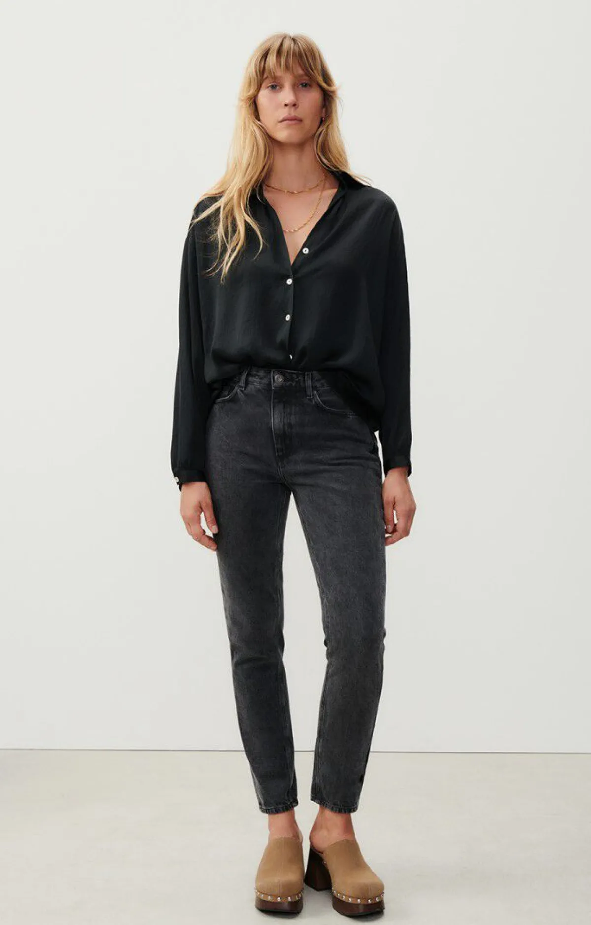 American Vintage Women'S Fitted Jeans Yopday Black Store