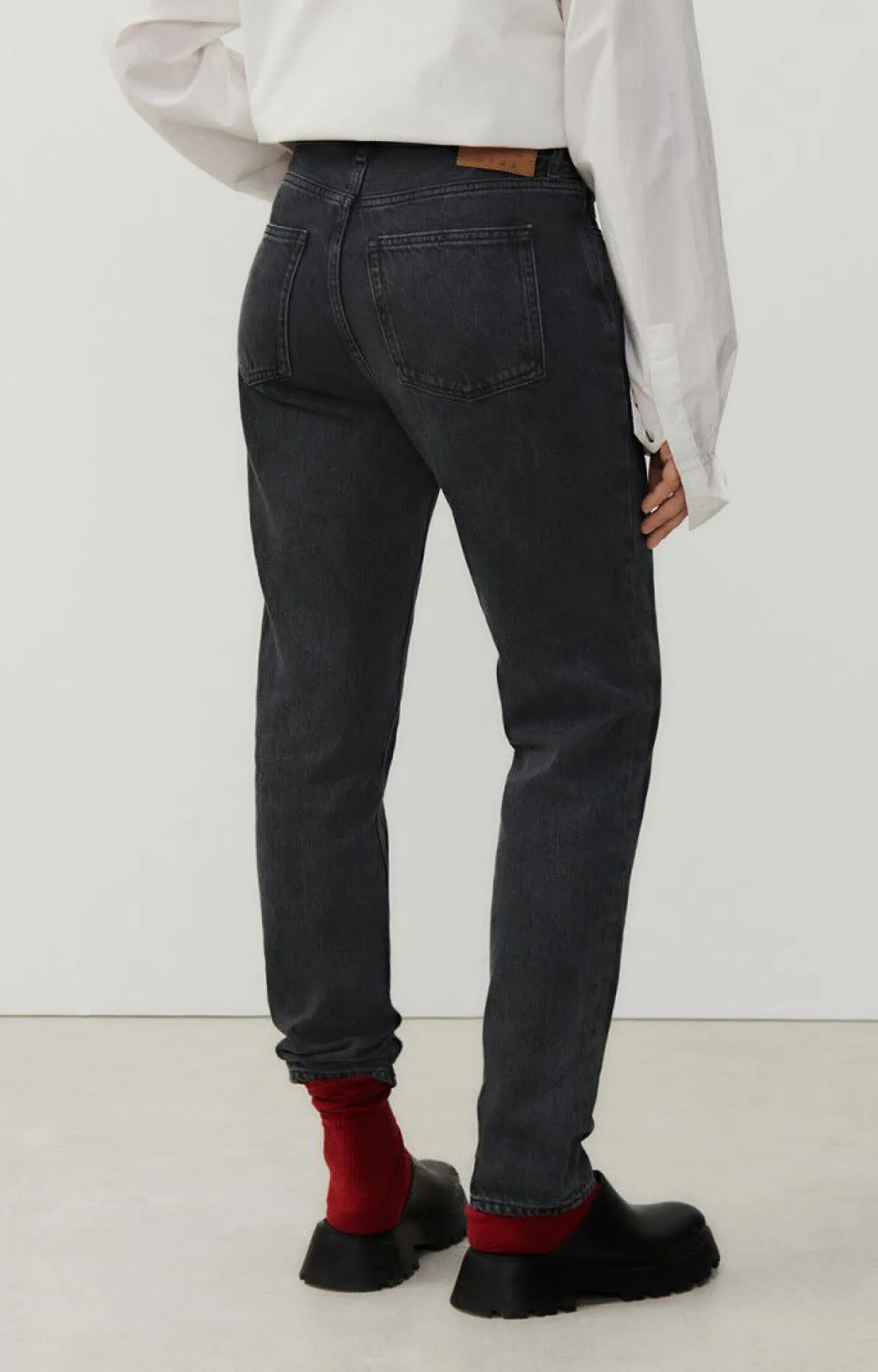 American Vintage Women'S Fitted Jeans Yopday Black Salt And Pepper Clearance