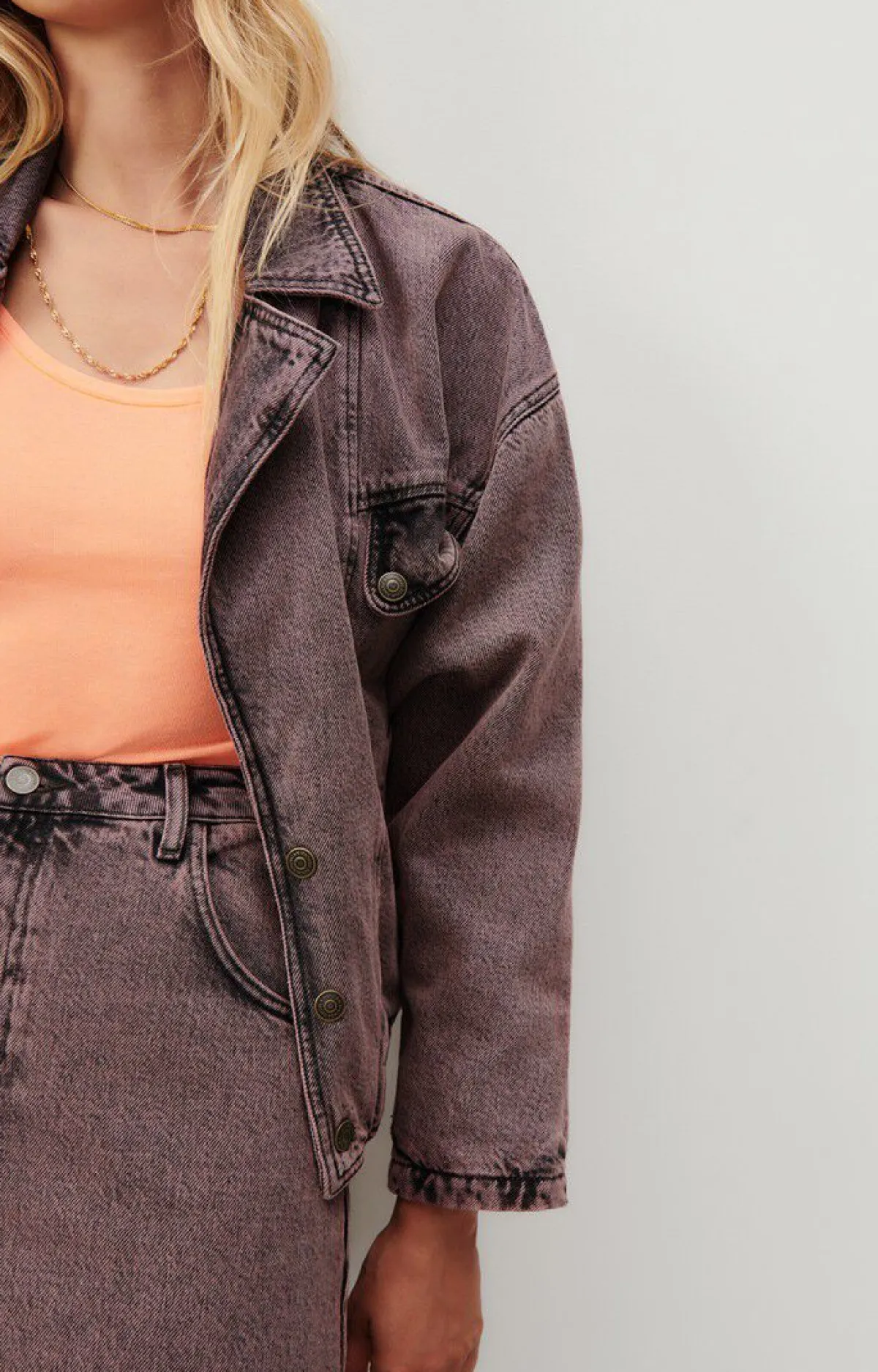 American Vintage Women'S Jacket Yopday Over Dye Pink Shop