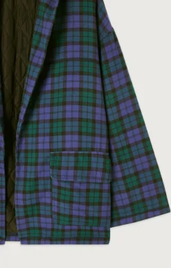 American Vintage Women'S Jacket Yuzy Green Purple Tartan Store