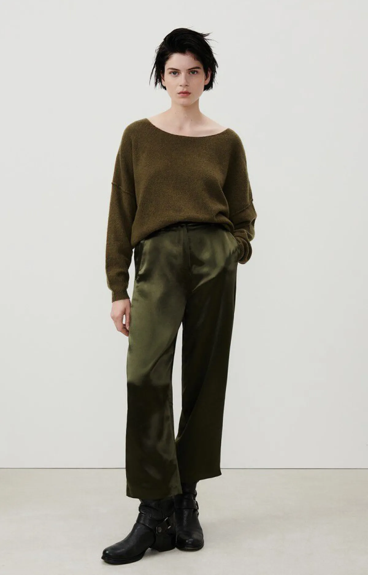 American Vintage Women'S Jumper Damsville Khaki Melange Fashion