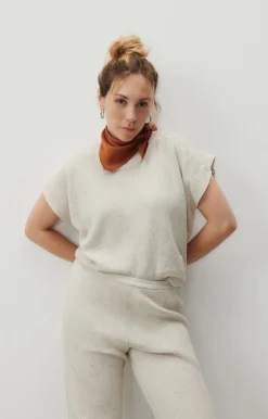 American Vintage Women'S Jumper Dozborow Ecru Melange Clearance