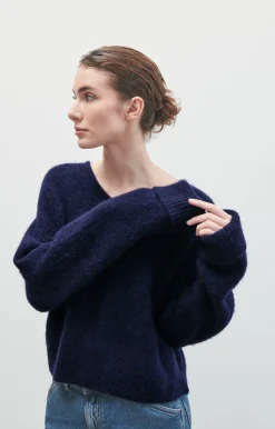 American Vintage Women'S Jumper East Navy Melange Shop
