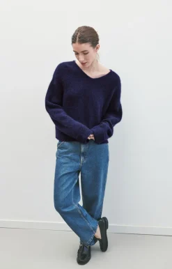 American Vintage Women'S Jumper East Navy Melange Shop