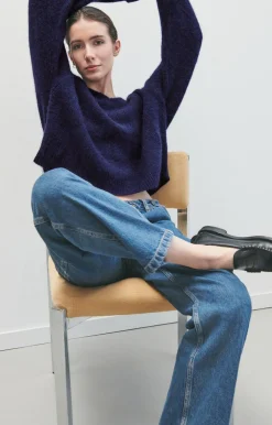 American Vintage Women'S Jumper East Navy Melange Shop