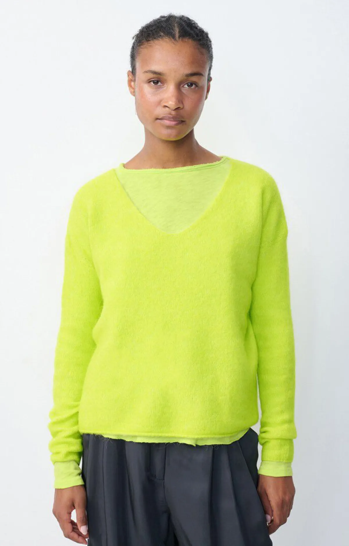 American Vintage Women'S Jumper Tyji Neon Yellow Flash Sale