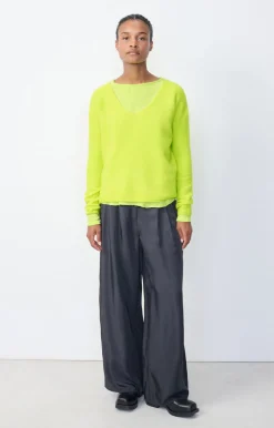 American Vintage Women'S Jumper Tyji Neon Yellow Flash Sale