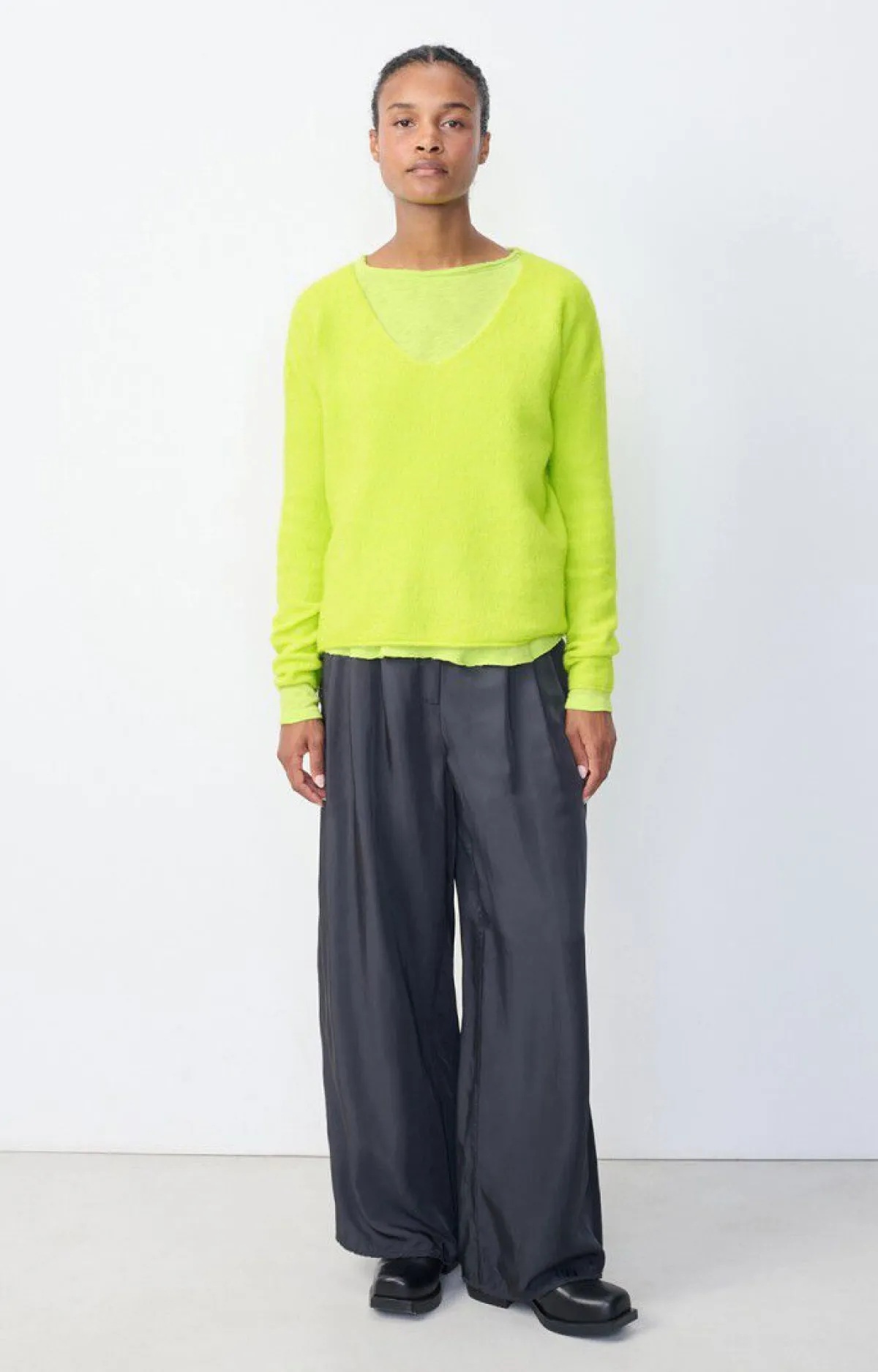 American Vintage Women'S Jumper Tyji Neon Yellow Flash Sale