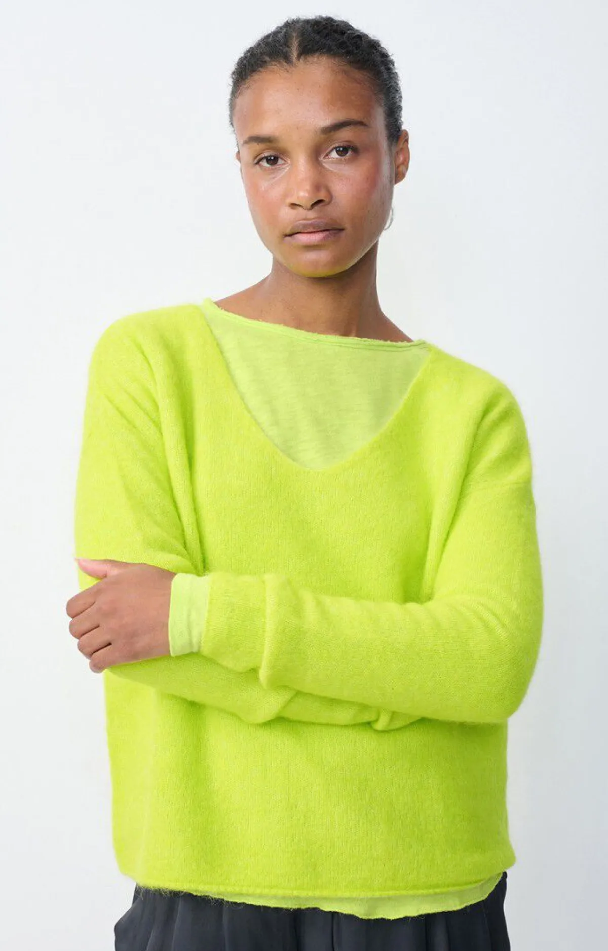 American Vintage Women'S Jumper Tyji Neon Yellow Flash Sale