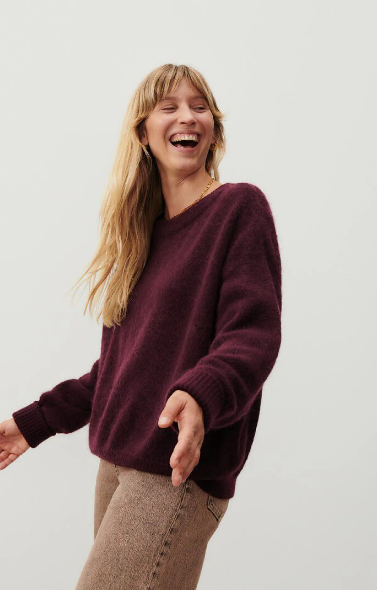 American Vintage Women'S Jumper Vitow Mahogany Melange Online