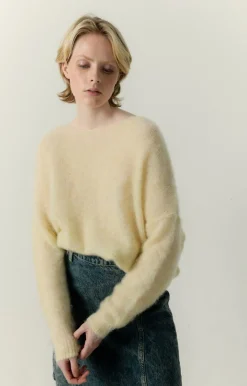 American Vintage Women'S Jumper Yanbay Ecru Melange Store