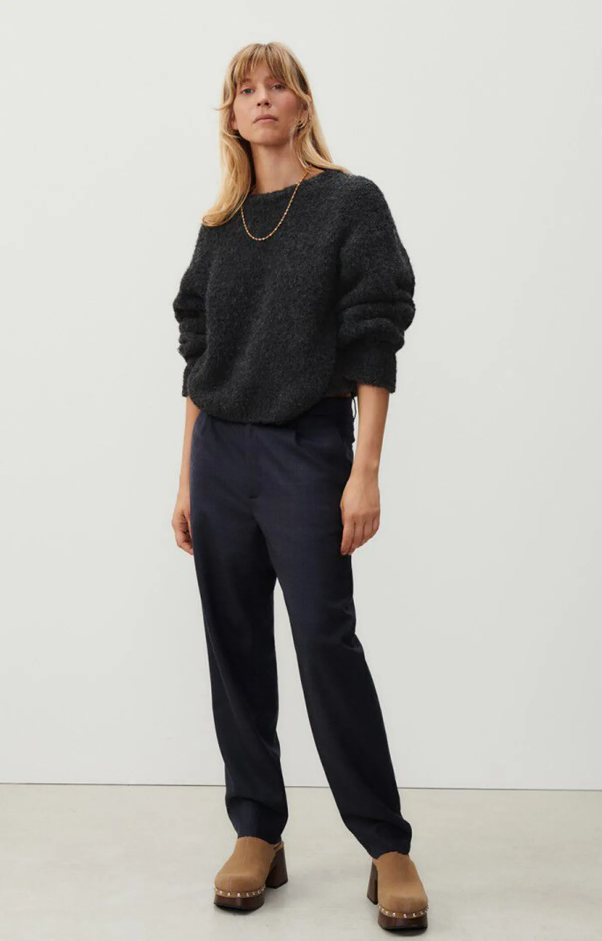 American Vintage Women'S Jumper Zolly Charcoal Melange New