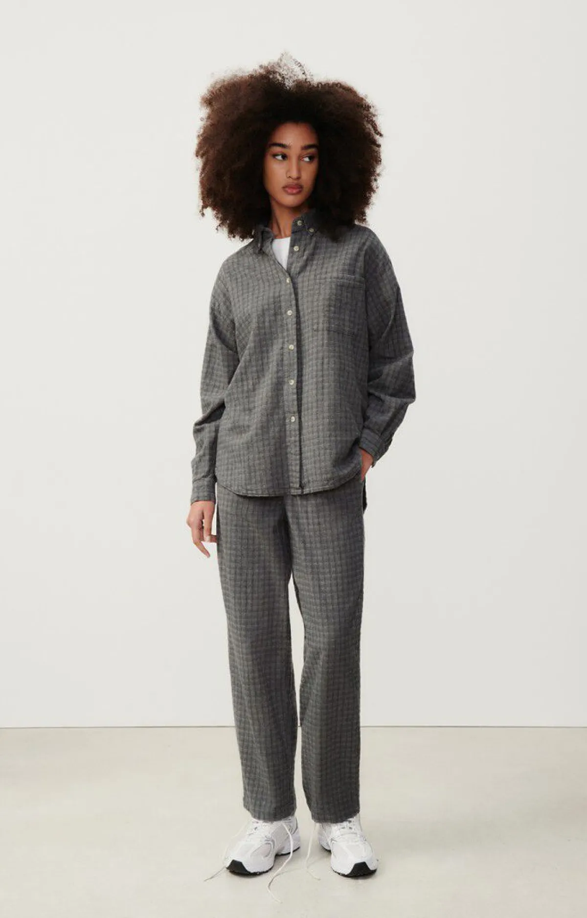 American Vintage Women'S Shirt Jofty Gravel Melange Outlet