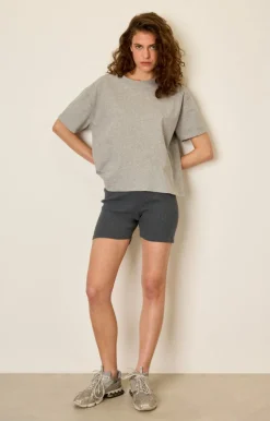 American Vintage Women'S Shorts Piwik Charcoal Melange Best Sale