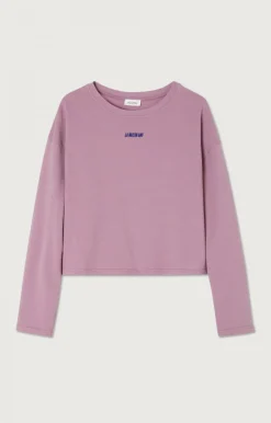 American Vintage Women'S Sweatshirt Hodatown Multi-Melange Lilac New
