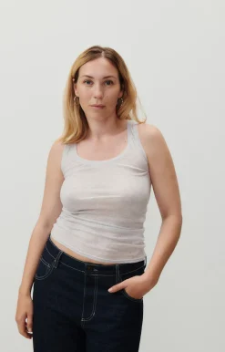 American Vintage Women'S Tank Top Massachusetts Heather Grey Sale
