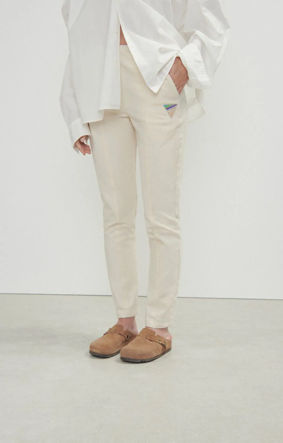 American Vintage Women'S Trousers Tirabay Ecru Flash Sale