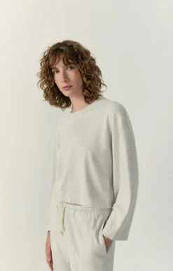 American Vintage Women'S T-Shirt Bozy Melange Cream Hot