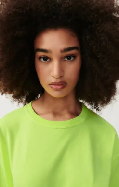 American Vintage Women'S T-Shirt Fizvalley Neon Yellow Best Sale