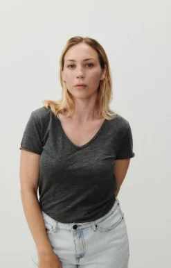 American Vintage Women'S T-Shirt Jacksonville Charcoal Melange Outlet