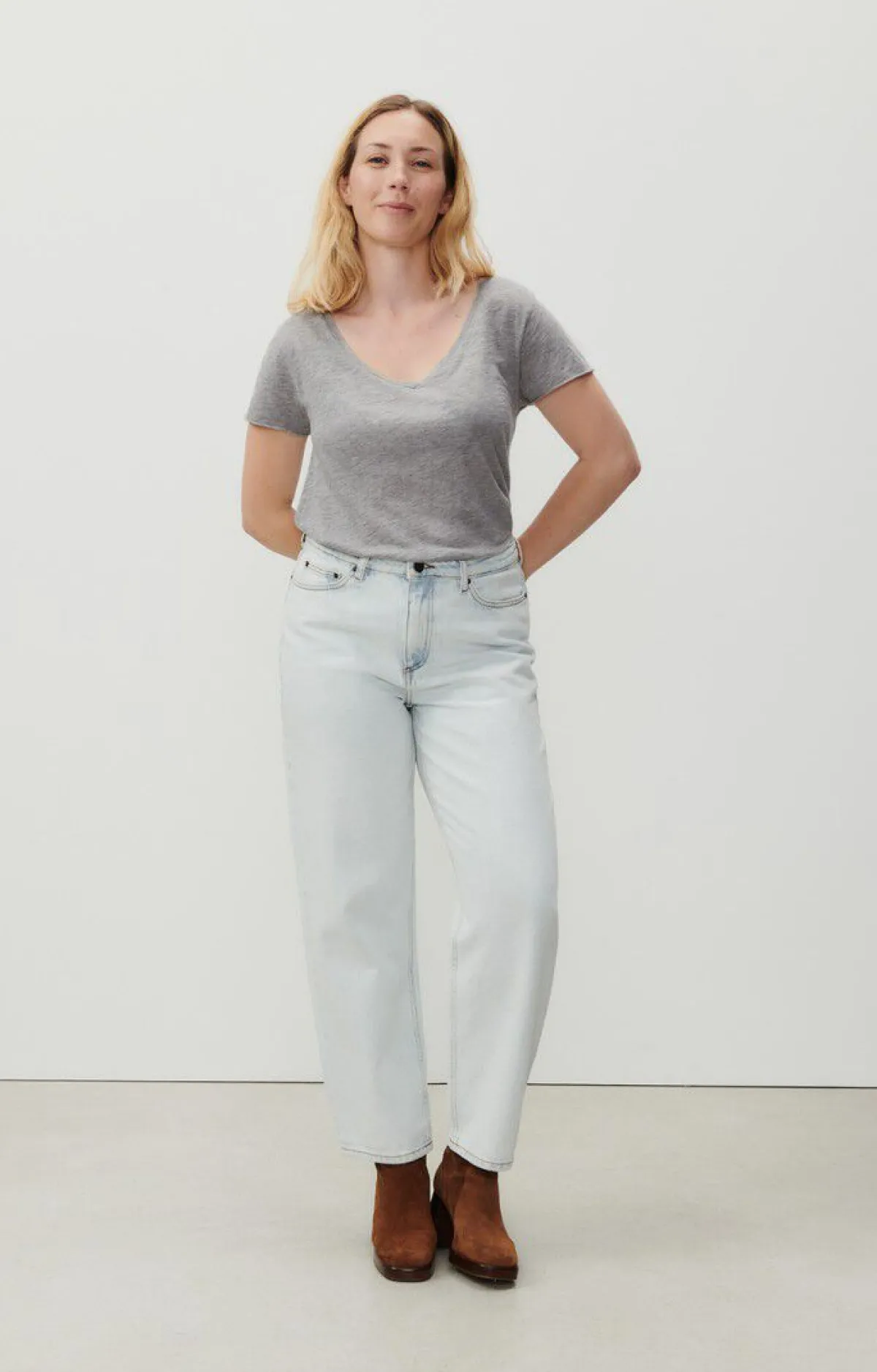 American Vintage Women'S T-Shirt Jacksonville Heather Grey Flash Sale