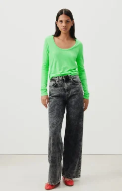 American Vintage Women'S T-Shirt Jacksonville Flashy Green Flash Sale
