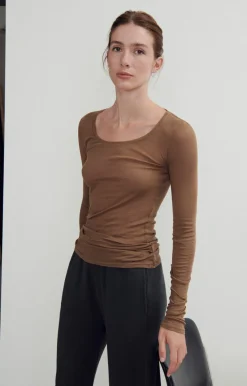 American Vintage Women'S T-Shirt Massachusetts Vintage Cocoa Online