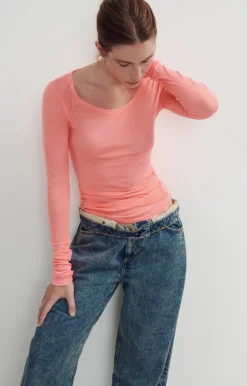 American Vintage Women'S T-Shirt Massachusetts Coral Best Sale