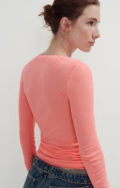 American Vintage Women'S T-Shirt Massachusetts Coral Best Sale