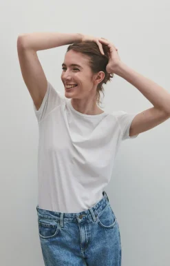 American Vintage Women'S T-Shirt Vegiflower White Discount