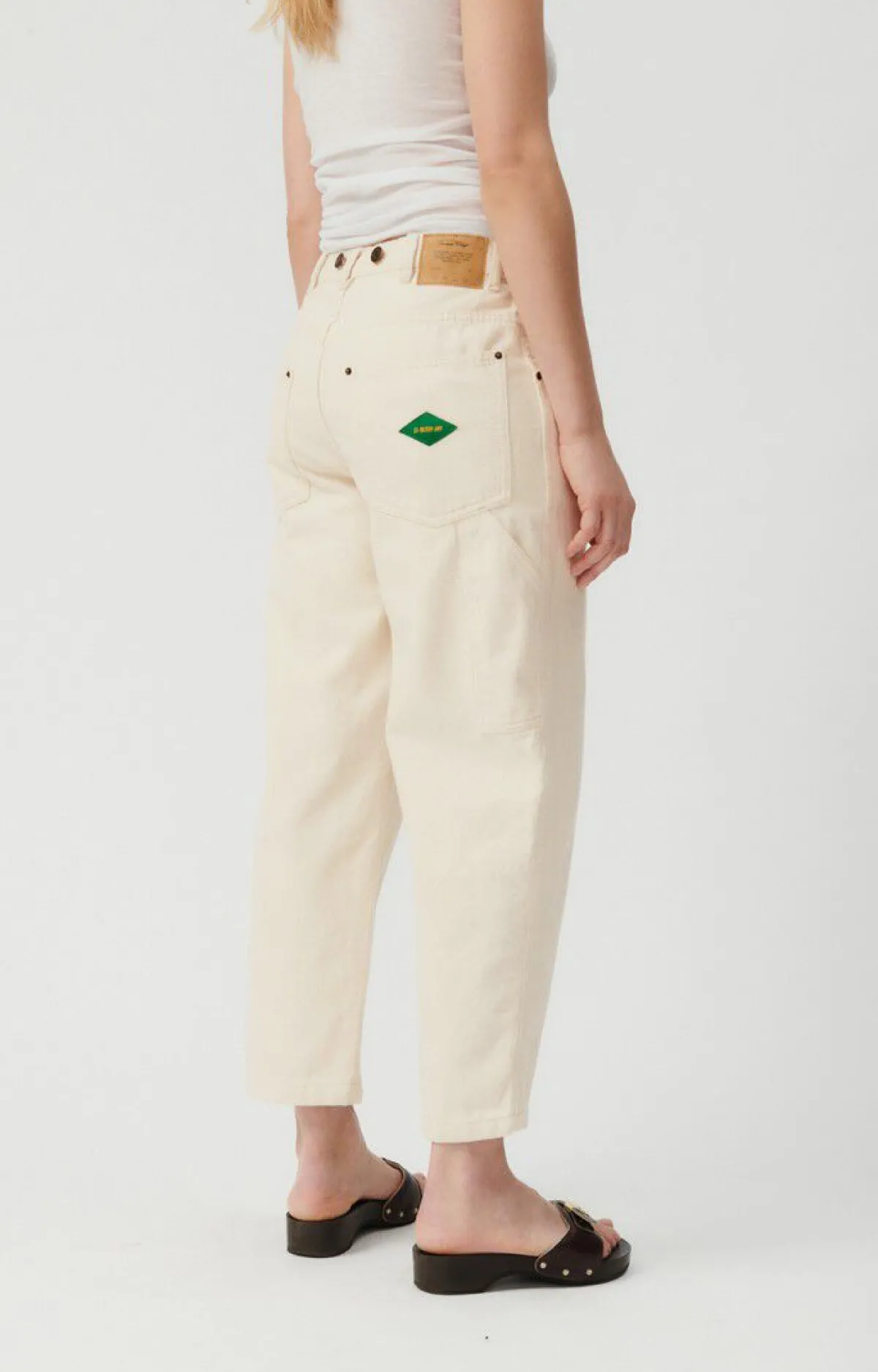 American Vintage Women'S Worker Straight Jeans Spywood Ecru Outlet