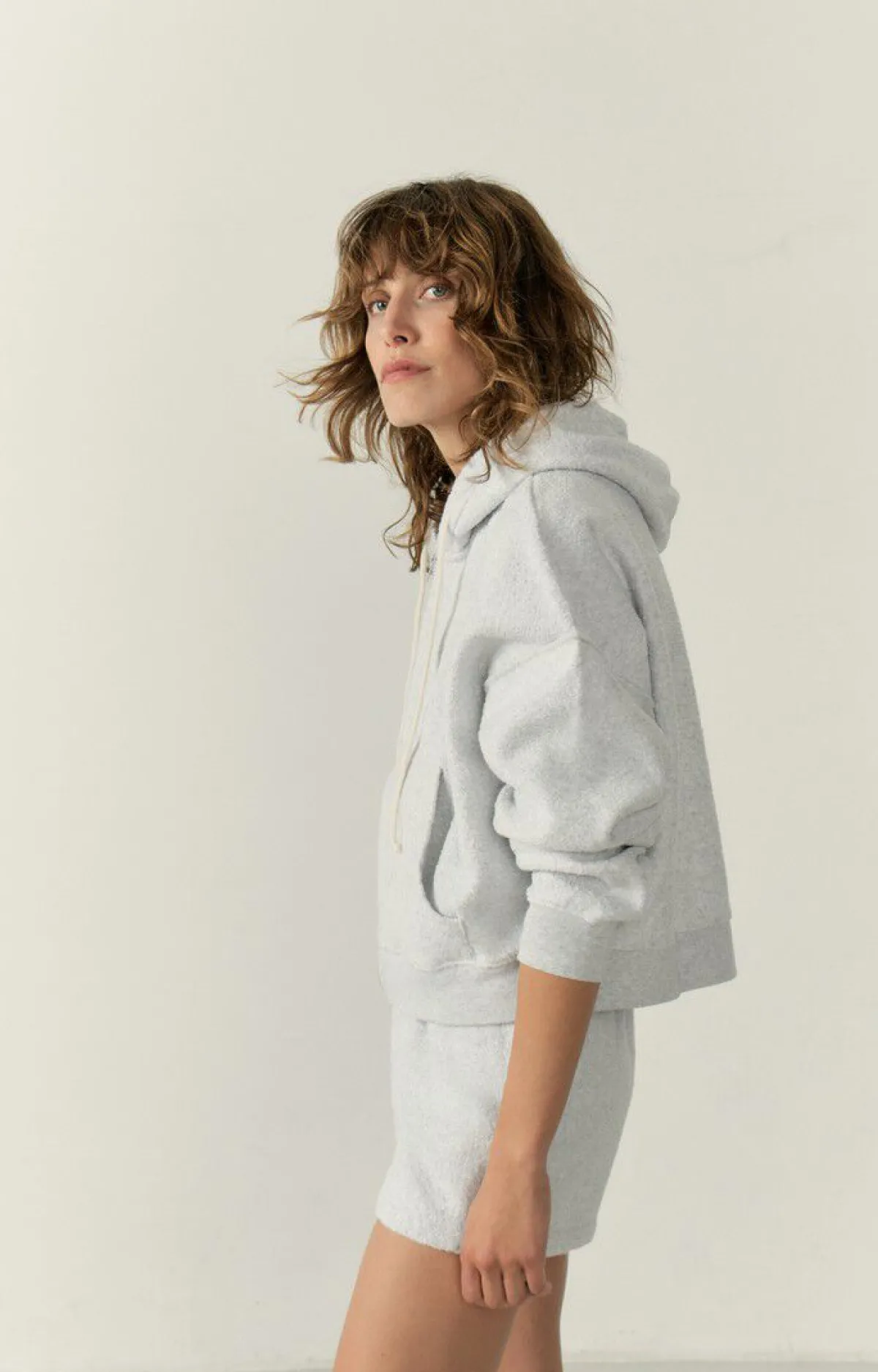 American Vintage Women'S Zipped Hoodie Bobypark Arctic Melange Shop