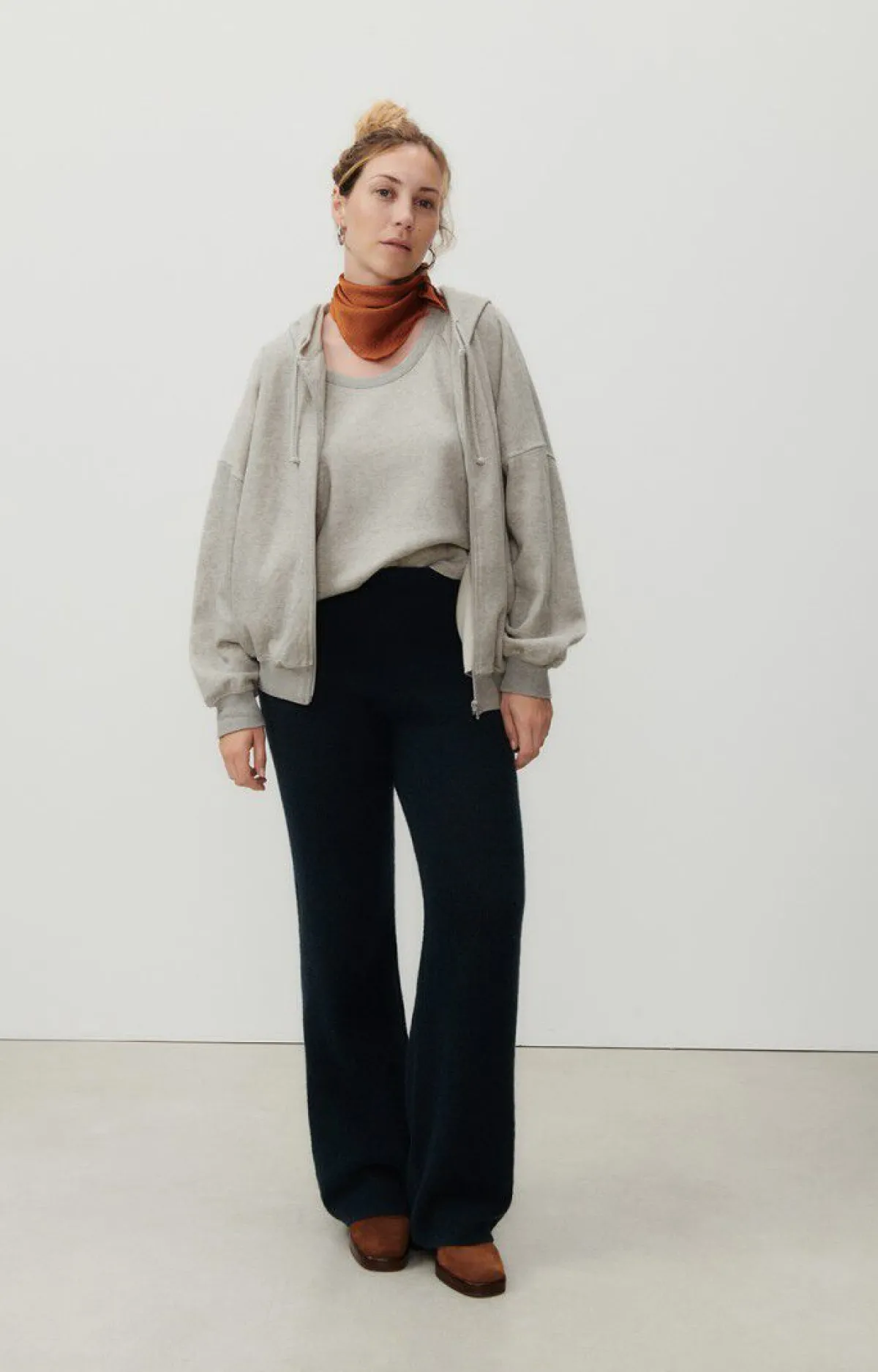 American Vintage Women'S Zipped Hoodie Givston Heather Grey Online