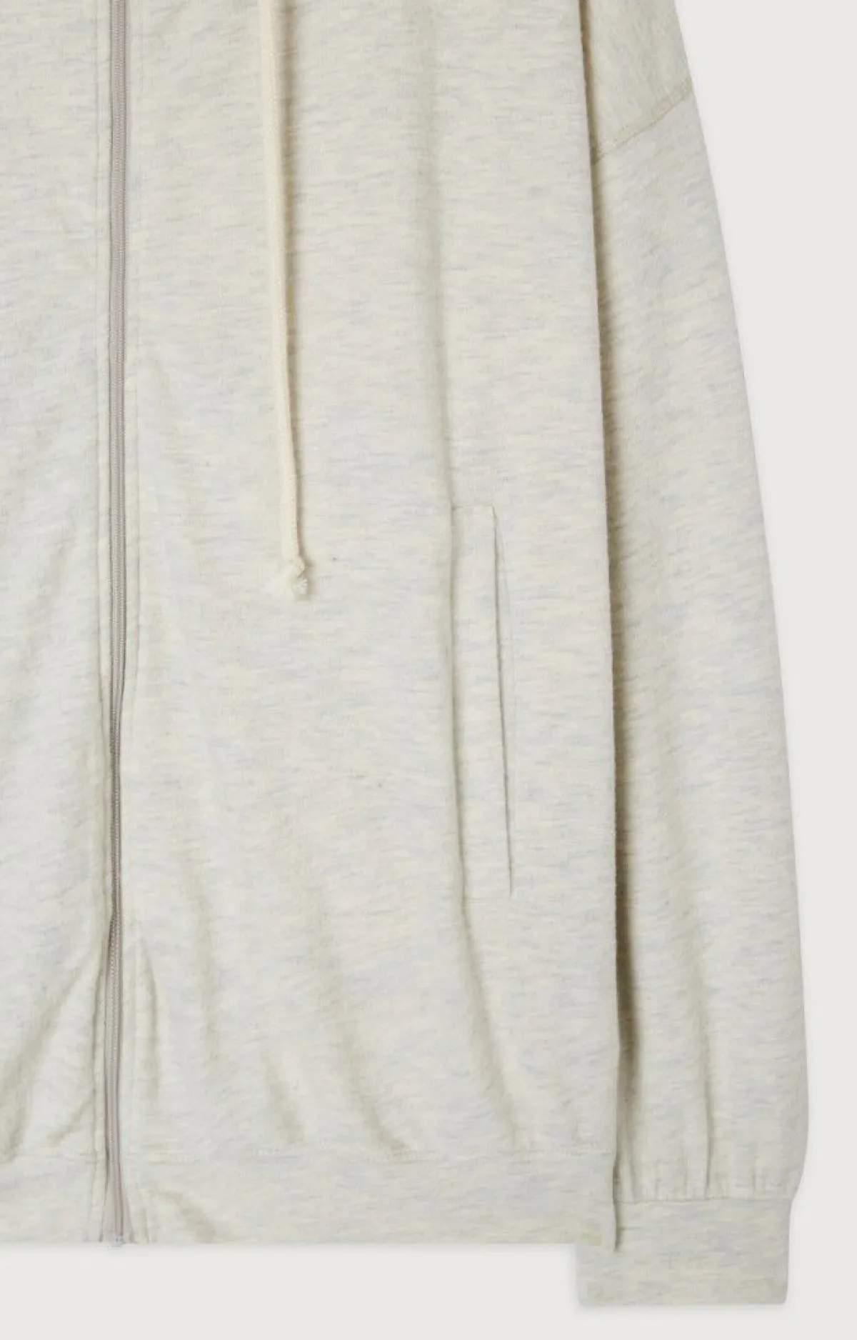 American Vintage Women'S Zipped Hoodie Ypawood Heather Grey New